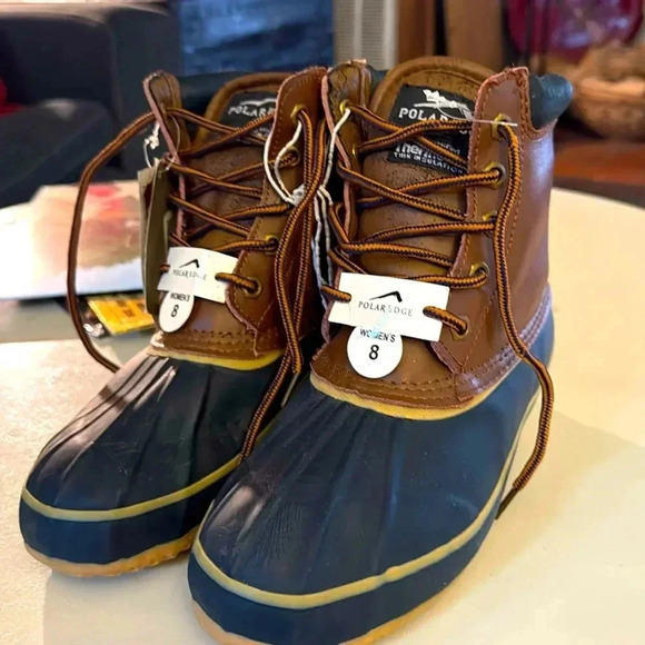 NWT Polar edge women’s snow boots blue and brown size 8 - Picture 1 of 7